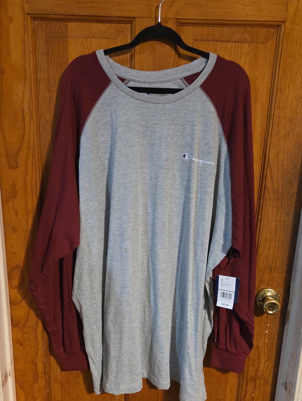 Champion Two-Tone Crewneck Sweatshirt - Gray & Maroon